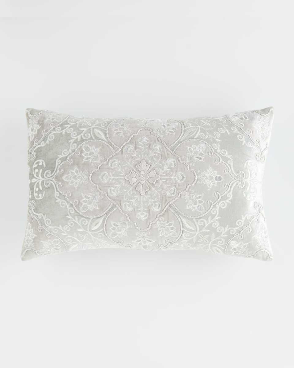 Velvet Scroll Decorative Pillow - 14" x 24"